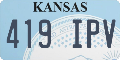 KS license plate 419IPV