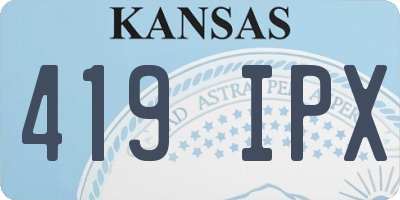 KS license plate 419IPX