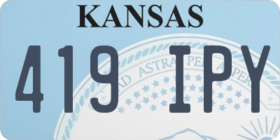 KS license plate 419IPY