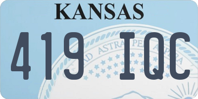 KS license plate 419IQC
