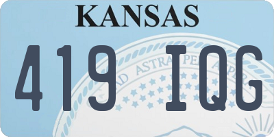 KS license plate 419IQG
