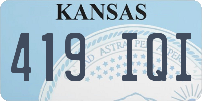 KS license plate 419IQI