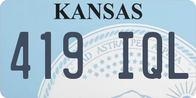 KS license plate 419IQL