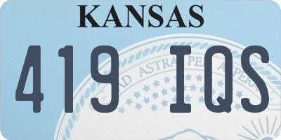 KS license plate 419IQS
