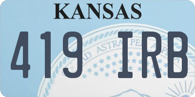 KS license plate 419IRB