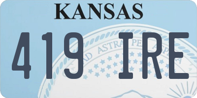 KS license plate 419IRE
