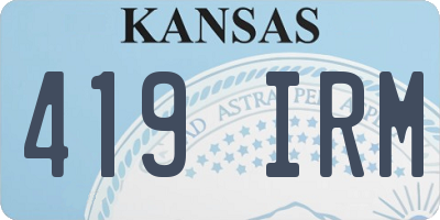 KS license plate 419IRM