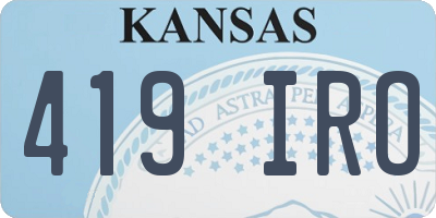 KS license plate 419IRO