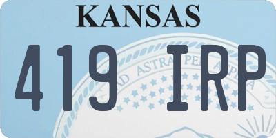 KS license plate 419IRP