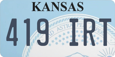 KS license plate 419IRT