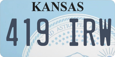 KS license plate 419IRW