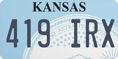 KS license plate 419IRX