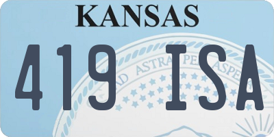 KS license plate 419ISA