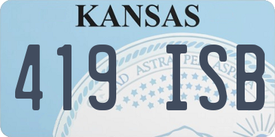 KS license plate 419ISB