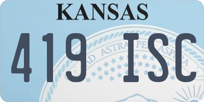 KS license plate 419ISC