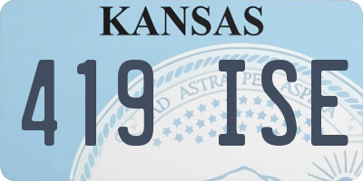 KS license plate 419ISE