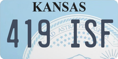 KS license plate 419ISF