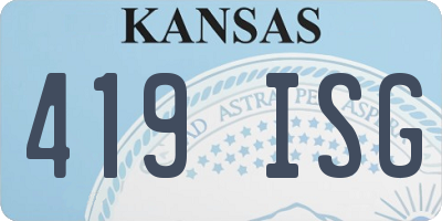 KS license plate 419ISG