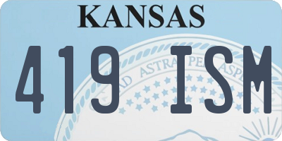 KS license plate 419ISM