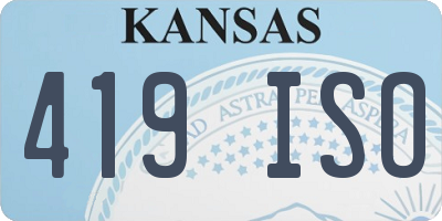 KS license plate 419ISO