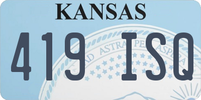 KS license plate 419ISQ