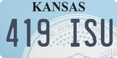 KS license plate 419ISU