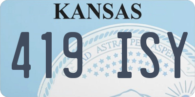KS license plate 419ISY