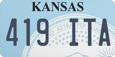 KS license plate 419ITA