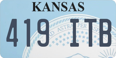 KS license plate 419ITB