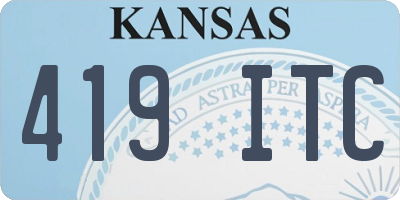 KS license plate 419ITC