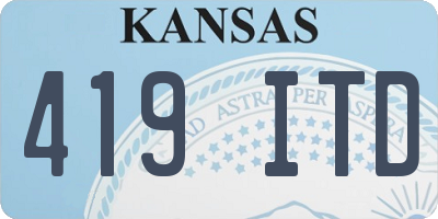 KS license plate 419ITD
