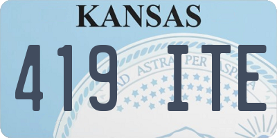 KS license plate 419ITE