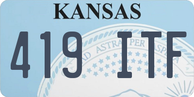 KS license plate 419ITF