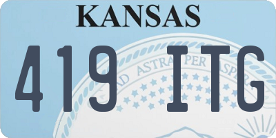 KS license plate 419ITG
