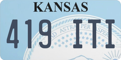 KS license plate 419ITI
