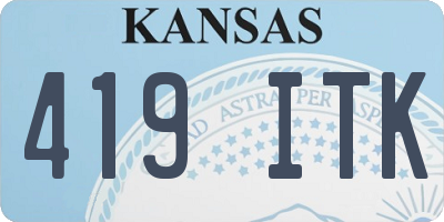 KS license plate 419ITK