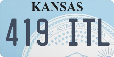 KS license plate 419ITL