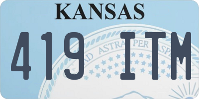 KS license plate 419ITM