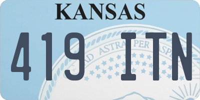 KS license plate 419ITN