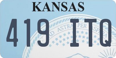 KS license plate 419ITQ
