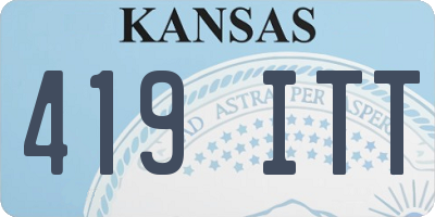 KS license plate 419ITT