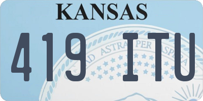 KS license plate 419ITU