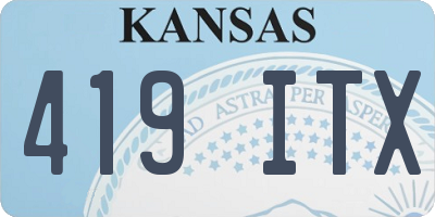 KS license plate 419ITX