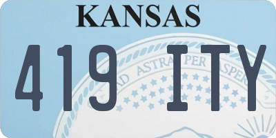 KS license plate 419ITY
