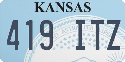 KS license plate 419ITZ