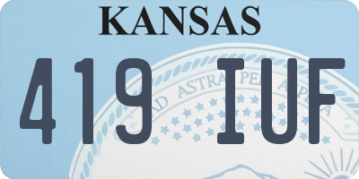 KS license plate 419IUF