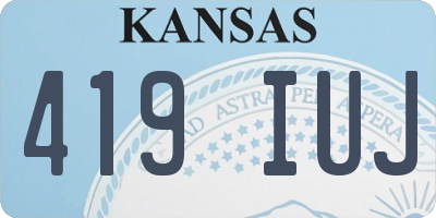 KS license plate 419IUJ