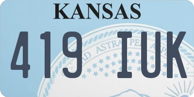 KS license plate 419IUK