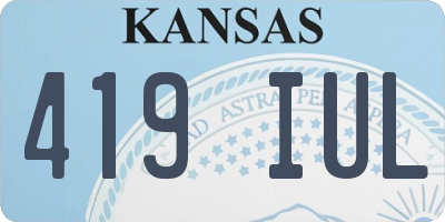 KS license plate 419IUL