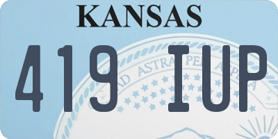 KS license plate 419IUP